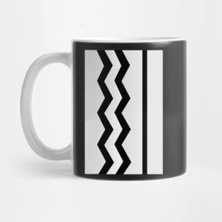 Abstract, geometric, zigzag, strips- gray, black and white. Mug